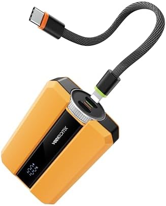 VEEKTOMX 30 W Fast Charging Portable Power Bank – 10,000 m Ah Mini Charger with Detachable Cable & Dual Ports for i Phone 15/14, Samsung, Mac Book, and Air Pods – Lightweight Travel Battery Pack for Ultimate Device Compatibility and Speed