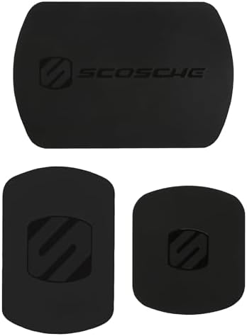 Scosche MRK2 PK-UB Universal Magnetic Phone Mount Metal Plate Kit – Essential Replacement for Secure Smartphone Holding in Vehicles – Enhanced Compatibility with All Devices & Cases – Pack of 2 Durable, Sleek Black Plates for Effortless Installation and Reliable Hands-Free Navigation