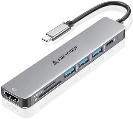 Maximize Your Device’s Potential with the 7-in-1 USB C to HDMI Dongle | Ultimate Multi-Port Hub for Type C Devices Featuring Stunning 4 K HDMI Output, Fast USB 3.0 Data Transfer, SD/TF Card Reader, and 100 W Power Delivery for Unmatched Connectivity and Charging Efficiency