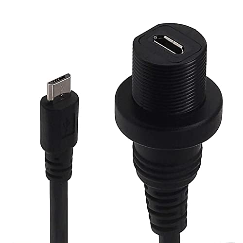 DEVMO 30 cm Micro USB Flush Mount Extension Cable for Vehicles – High-Speed Charging & Data Transfer Solution for Cars, Boats, Motorcycles, and Trucks – Durable Waterproof Design for Enhanced Compatibility and Performance