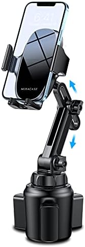 Miracase Adjustable Long Neck Car Cup Phone Holder – Upgraded Universal Smartphone Mount for i Phone, Samsung, and Google – Stylish Pink Design for Enhanced Stability and Easy Access to Navigation and Music – Perfect Vehicle Accessory for Safe Hands-Free Driving