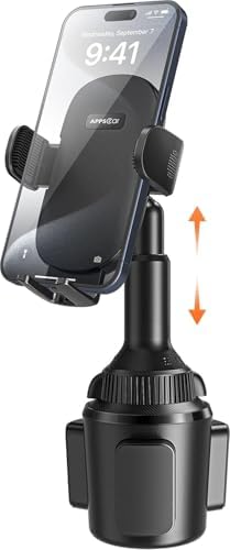 Universal Car Cup Phone Holder by APPS2 | Adjustable Long Arm with 360° Swivel for i Phone, Samsung, Google & All Smartphones | Secure, Stable Design for Hands-Free Navigation & Communication | Effortless Installation in Standard Cup Holders | Ideal Smartphone Accessory for Safe Driving