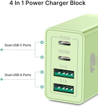 Aiminu 40 W 4-Port USB C Wall Charger Block 3-Pack – Efficient PD Fast Charging Solution for i Phone 15/14/13/12/11/Pro Max, i Pad & Android Devices – Ideal for Home, Travel, and Multi-Device Power Needs