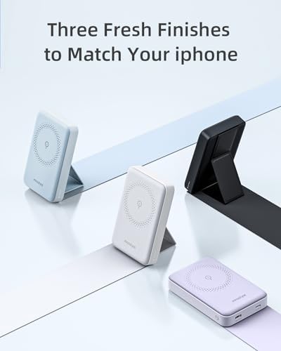 Magnetic Wireless Portable Charger 10,000 m Ah Power Bank with 20 W Fast Charging, Foldable Stand & USB-C Compatibility – Ultimate i Phone 16/15/14/13/12 Series Charging Solution for On-the-Go Convenience