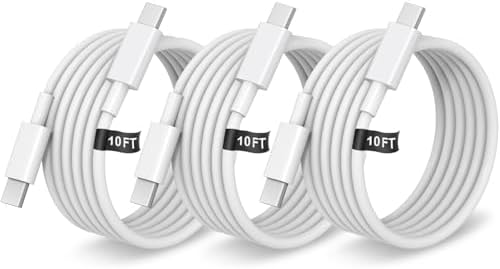 10 FT USB C to USB C Fast Charging Cable – Durable Type C Charger Cord for i Phone 16, 15 Pro/Plus/Pro Max & Galaxy S25/S24 – Premium Blue Design for Enhanced Compatibility and Efficient Power Delivery – Essential Accessory for Modern Tech Users