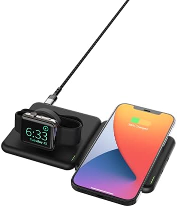 Modula5 Wireless Charging Pod for Smartwatches – RX-MP02 B | Rapid Qi-Enabled Charger for Apple Watch & Multi-Device Compatibility | Sleek, Portable Design with LED Indicators for Effortless Charging Experience