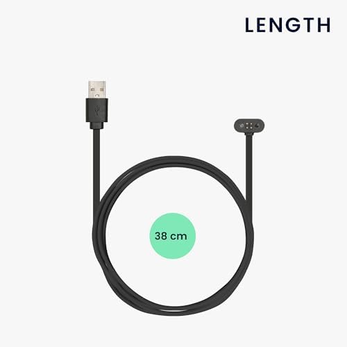 kwmobile Fast Charge USB Cable for Mojawa Run Plus Smartwatch – Durable, Lightweight Charging Solution with Sleek Black Design for Ultimate Convenience and Everyday Performance