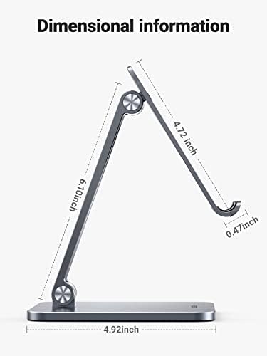 UGREEN Adjustable Tablet Stand for i Pad – Sturdy Aluminum Desk Holder with Enhanced Stability for Pro, Air, and Mini Models – Optimized Viewing Comfort, Portable Design, and Sleek Black Finish – Ideal Home & Office Accessory