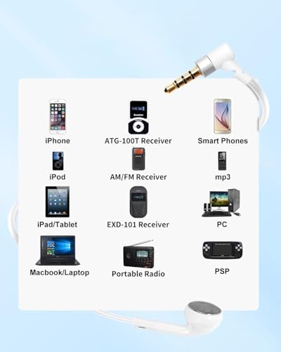 Ultra-Lightweight Single-Side Earphone with Built-In Mic and Inline Control – 3.5 mm Earbud for Exceptional Sound Clarity and Multi-Device Compatibility (Sleek White) – Perfect for Hands-Free Calls and On-the-Go Audio Enjoyment