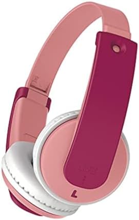 JVC HAKD10 WP Pink Bluetooth Headphones for Kids – 16-Hour Playtime with Safe Active Volume Limiter, Customizable Stickers for Personal Style, Comfortable Adjustable Headband, and Easy-Clean Soft Ear Pads for Young Music Lovers