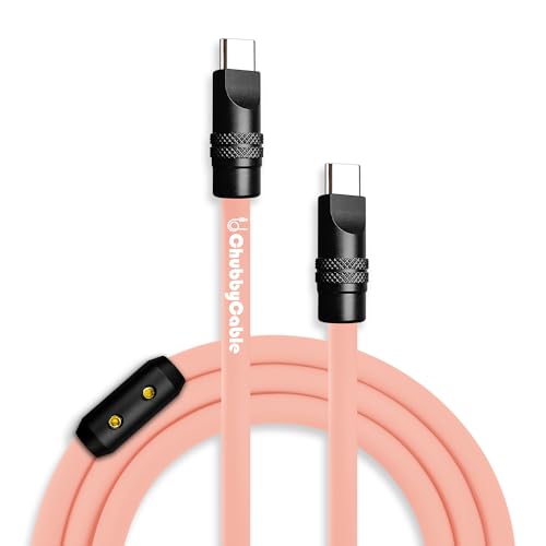 chubbycable Black Chubby Pro – Samurai Cable 240W USB-C Cable Silicone Fast Charging Type C Charger Cord, Rose Red, USB-A to Type-C, 6.6FT – Enhanced Compatibility and Speed