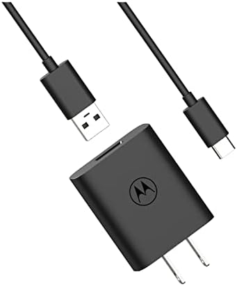 Motorola Turbo Power 20 QC3.0 Fast Wall Charger with 1 m USB-A to USB-C Cable – Ultimate Charging Solution for Moto G Play (2023/2024), G Power 5 G (2022/2023), G Stylus 5 G (2022/2023), Edge+ (2022/2023) – Rapid Recharge, Enhanced Safety, and Versatile Compatibility for All Your Mobile Needs