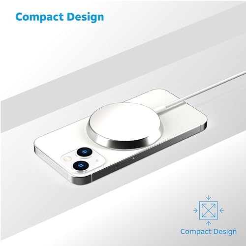 AT&T 15 W Magnetic Qi Wireless Charging Pad with Built-in Ring Stand – Fast USB-C Power Delivery for i Phone, Samsung Galaxy & Google Pixel – Sleek, Case-Friendly Design for Effortless Charging and Hands-Free Use