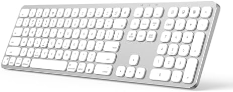 SODI Wireless Aluminum Keyboard for Mac – Full-Size Backlit Bluetooth Keyboard with Numeric Keypad, Rechargeable & Ergonomic Design for Seamless Compatibility with Mac Book, i Mac & i Pad – Elevate Your Typing Experience in Sleek Silver