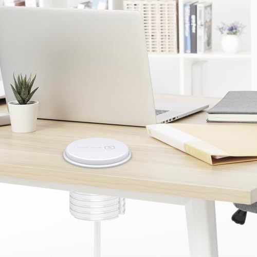 Elevate Your Workspace with a 15 W Wireless Charging Recessed Power Grommet – 20 W USB-C Fast Charging Station, Dual AC Power Outlets, Sleek Flush Mount Desk Power Solution for Tidy Cable Management and Enhanced Efficiency in Office and Home Environments