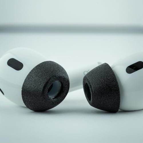 Upgrade Your Listening Experience with Comply Memory Foam Earbud Tips for Apple Air Pods Pro 1 & 2 | Superior Comfort & Secure Fit | Premium Noise Isolation Design | Anti-Slip Technology | Black, Medium (3 Pairs) for Enhanced Sound Quality and Longevity
