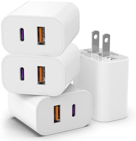 Ultimate 3-Pack i Phone & Samsung Dual-Port USB C Charger Block – i GENJUN 20 W QC + PD 3.0 Fast Charging Adapter for i Phone 15/14/13/12/X and Galaxy Devices – Sleek, Compact, and Reliable Wall Charger for Efficient Power on the Go