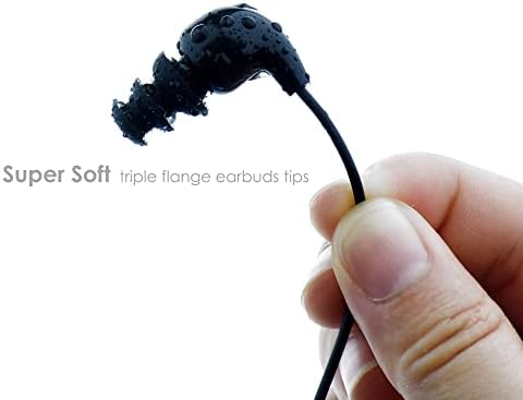 Sleek Black IPX8 Waterproof Earbuds – 15-Inch Tangle-Free Cord for Swimming, Snorkeling & Showering – Superior Comfort & Crystal Clear Sound Quality Underwater Headphones with 3.5 mm Jack for Aquatic Enthusiasts