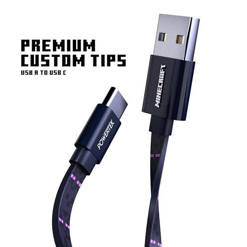 LIQUIPEL Powertek Minecraft Charging Bundle – Dynamic Dual USB-A to C Wall Adapter with Enderman Graphics & High-Speed Charge Cable for Gamers – Ultimate Portable Power Solution, Enhanced Compatibility & Durability for Devices