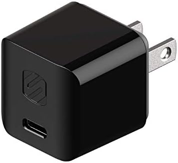 Scosche HPDC20-SP 20 W USB-C Fast Charger Mini Cube Wall Adapter – Ultra-Portable Power Delivery 3.0 for Swift Device Charging, 4 X Faster Charge Speed, Sleek Black Design for Enhanced Compatibility and Efficiency