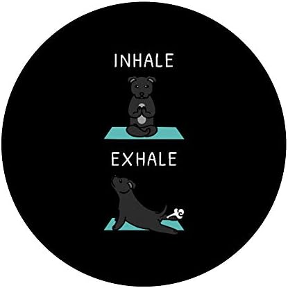 Staffordshire Bull Terrier Yoga Inhale Exhale Funny Dog PopSockets PopGrip: Swappable Grip for Phones & Tablets – Enhanced Compatibility and Speed