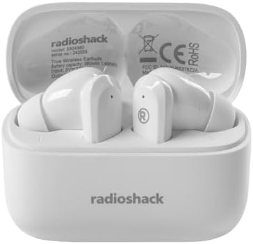 Experience the Future of Sound with Radio Shack Wireless Earbuds Featuring Cutting-Edge Active Noise Cancelling, IPX5 Sweat-Resistant Design, and Extended 400 MAH Battery Life for Seamless Bluetooth 5.2 Connectivity and Ultimate Comfort Across All Activities
