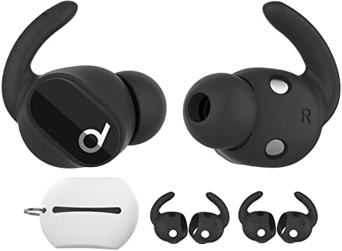 Aha Style Silicone Ear Hooks for Beats Studio Buds 2021 – 3 Pairs of Anti-Slip Covers for Ultimate Comfort and Secure Fit – Perfect for Running and Active Lifestyles – Classic Black Earbud Accessories Enhancing Audio Experience Without Charging Case Compatibility