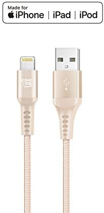 LAX MFi Certified Lightning Cable for i Phone & i Pad – 6 ft Durable Braided USB Cord with Fast Charging Capability for Enhanced Performance and Compatibility Across All Devices