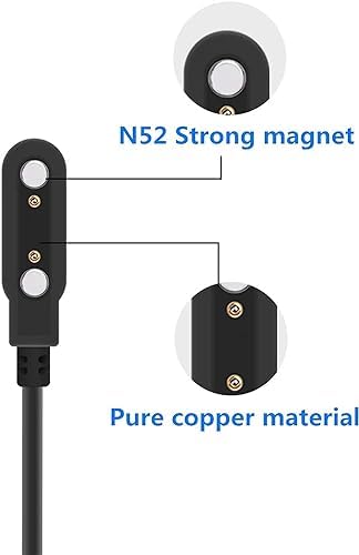 Universal Magnetic Smart Watch Charger 2-Pack – Fast Charging Cable for 7.5 mm to 8 mm Pin Spacing – Reliable Smartwatch Accessories for Effortless Power Up and Enhanced Compatibility