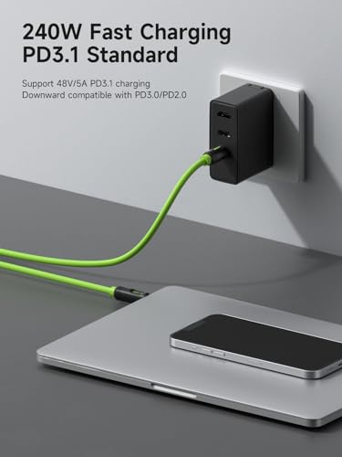 Hagibis USB 4 Cable with LED Display – 240 W Fast Charging & 8 K@60 Hz Video Output for i Phone 16/15 Pro Max, i Pad, Mac Book Pro/Air – Ultimate Thunderbolt 4/3 Data Transfer Solution for Efficient Connectivity and Enhanced Performance