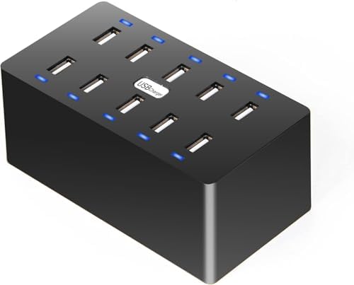Ultimate 100 W 24-Port USB Fast Charging Station – High-Efficiency Multi-Device Charger for Smartphones and Tablets, Ideal for Home and Travel Use – Compact Design with Advanced Safety Features and Enhanced Cord Management for Organized Charging Solutions