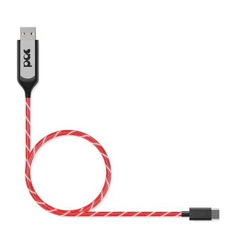 Statik Power Aware LED Charging Cable – 3 FT USB to USB C Fast Charge Cord with Dynamic Light Indicator, Durable Design in Vibrant Red – Experience Enhanced Charging Visibility and Unmatched Compatibility for Tech Lovers