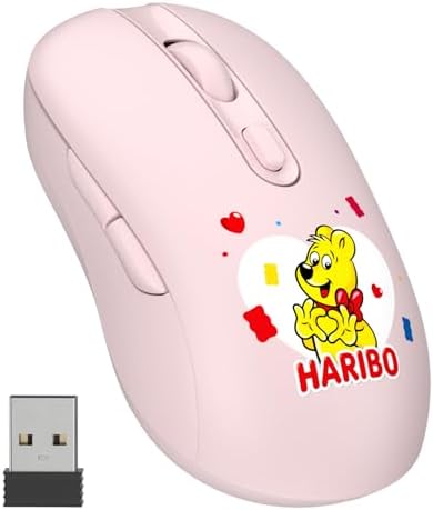 Haribo Gummy Bear Wireless Mouse – Stylish Bluetooth 3.0/5.0 & 2.4 GHz Connectivity, Adjustable DPI for Precision, Multi-Device Pairing for Seamless Workflow, Compact Ergonomic Design for On-the-Go Use, Ideal for Laptop & Desktop Productivity