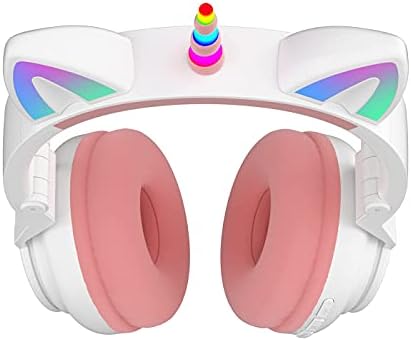 Enchanting Unicorn Wireless Headphones for Kids – Stylish Pink Foldable Design with Light-Up Features, Perfect for Tablets and Toddlers – Superior Sound Quality and Comfort for Magical Listening Adventures – Durable, Adjustable, Tangle-Free Fun for Every Little Girl