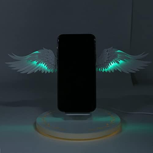 Elevate Your Charging Experience with the 10 W Angel Wing Wireless Charging Stand – Fast, Chic, and Universally Compatible with All Phones – Features Overload Protection and 7 Customizable Color Schemes for Ultimate Personalization