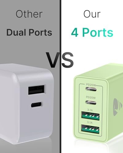 Aiminu 40 W 4-Port USB C Wall Charger Block 3-Pack – Efficient PD Fast Charging Solution for i Phone 15/14/13/12/11/Pro Max, i Pad & Android Devices – Ideal for Home, Travel, and Multi-Device Power Needs