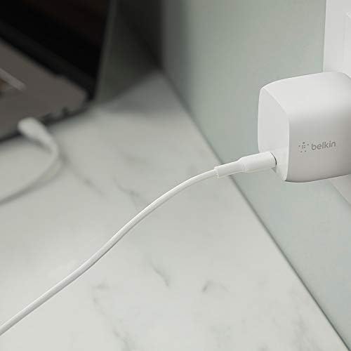 Belkin 30 W USB-C Fast Charger Block with USB-C to C Cable – Ultra-Fast Power Delivery 3.0 for i Phone 16, Samsung Galaxy S25, Google Pixel, Nintendo Switch 2 & More – Sleek White Design for Optimal Travel Convenience – PPS & USB-IF Certified for Reliable Charging Performance – Enhance Your Device’s Lifespan with Smart Power Regulation