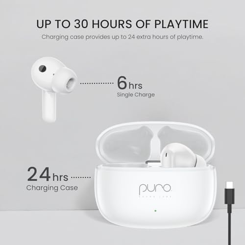 Puro Quiet-Air True Wireless Earbuds: Advanced Active Noise Cancellation with Safe Volume Limiting for All Ages, Ergonomic and Lightweight Design for Ultimate Comfort, Exceptional Call Clarity, and Effortless Device Connectivity for a Premium Audio Experience