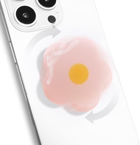 Coral Floral Daisy Phone Grip & Fidget Spinner – Mag Safe Compatible Lightweight Accessory for Enhanced Stability, Stress Relief, and Effortless One-Handed Use – Stylish and Durable Magnetic Stand for i Phone Users