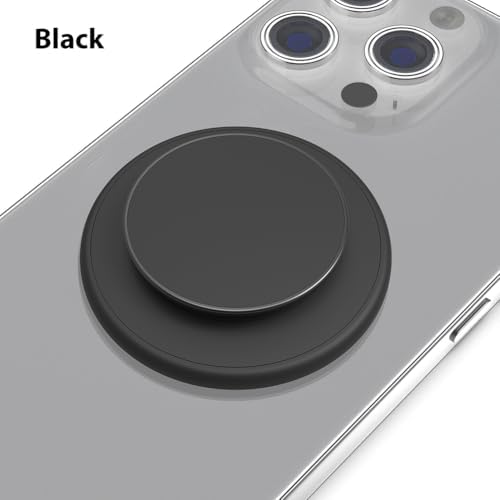 Mag Safe-Compatible Magnetic Phone Grip & Adjustable Kickstand – Classic Black Wireless Charging Ring Holder for i Phone with Effortless Attachment, Personalized Comfort & Enhanced Stability for On-the-Go Convenience