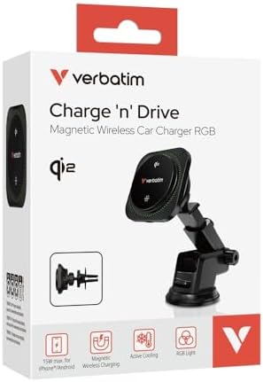 Revolutionize Your Road Trips with the Verbatim Qi2 Magnetic Wireless Car Charger – Effortless Charging, Dynamic RGB Illumination, and Universal Device Compatibility for a Seamless Drive Experience