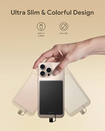 Magnetic Slim Power Bank for i Phone 16 & 15 Series, 5000 m Ah USB-C Fast Charging Portable Charger – Ultra-Compatible Battery Pack for Android and Samsung Devices with Effortless Magnetic Connection and Lightweight Design