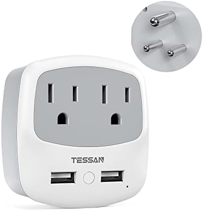 Ultimate TESSAN Type G UK Travel Plug Adapter with Dual USB Fast Charger Ports – Compact US to UK Power Converter for Effortless Global Connectivity in Scotland, London, Ireland, Kenya, Dubai & Qatar