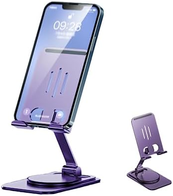 DEARART Cell Phone Stand, 360° Adjustable Phone Stand for Desk, Foldable Phone Holder Fully Carried Easily, Grey (Square Base) – Enhanced Compatibility and Speed