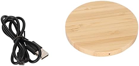 Bamboo Wood Wireless Charging Pad – Eco-Friendly 10 W Fast Charging Station for S8, S7, S6, and More – Sleek Wireless Phone Charger for Home or Office Use with Included Power Cable – Enhance Your Workspace with Sustainable Style and Efficiency