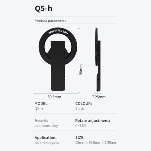 Revolutionary Dual-Function Magnetic Phone Grip & Kickstand – Ultimate 2-in-1 Holder with Adjustable Silicone Finger Strap for i Phones, Androids & More (Vibrant Orange) – Exceptional Stability, Ergonomic Comfort & Versatile Viewing Angles