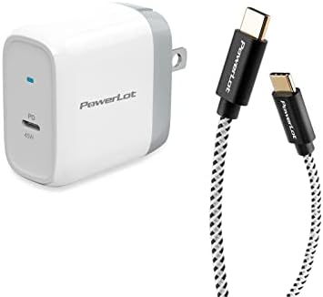 Power Lot 45 W Ga N USB-C Charger with 6 FT Cable – Ultra-Fast Charging for Galaxy S22/S21, Z Flip 5, Fold 5, i Phone 16, i Pad, Mac Book – Universal Compatibility & Advanced PD 3.0 Technology for Rapid Power Boosts