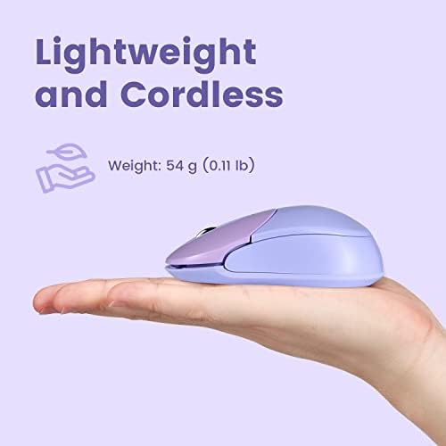 Elevate Your Productivity with the Perixx PERIMICE-802 PP Wireless Bluetooth Mouse – Sleek Purple Design for Windows, i OS & Android Devices – Ergonomic Comfort and High Precision Tracking for On-the-Go Professionals