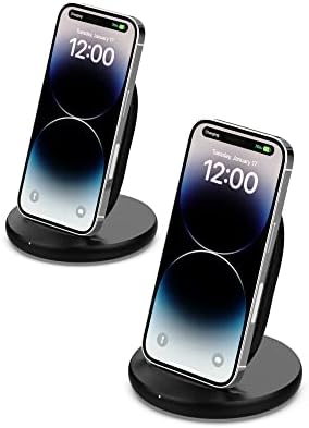 Belkin Dual-Pack 15 W Fast Charging Wireless Charging Stand – Qi-Certified Dock for i Phone, Galaxy, Pixel & More – Effortless Charging for Video Streaming & Music Calls – Sleek Black Design for Home & Office Use