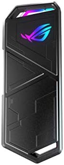 ASUS ROG Strix Arion White M.2 NVMe SSD Enclosure – Ultra-Fast USB 3.2 Gen 2 Type-C (10 Gbps) with Dual Cable Options & Thermal Pads for Optimal Cooling – Effortless Installation for PCIe 2280/2260/2242/2230 M Key/B+M Key SSDs – Perfect for Gamers and Professionals Needing Speed and Portability